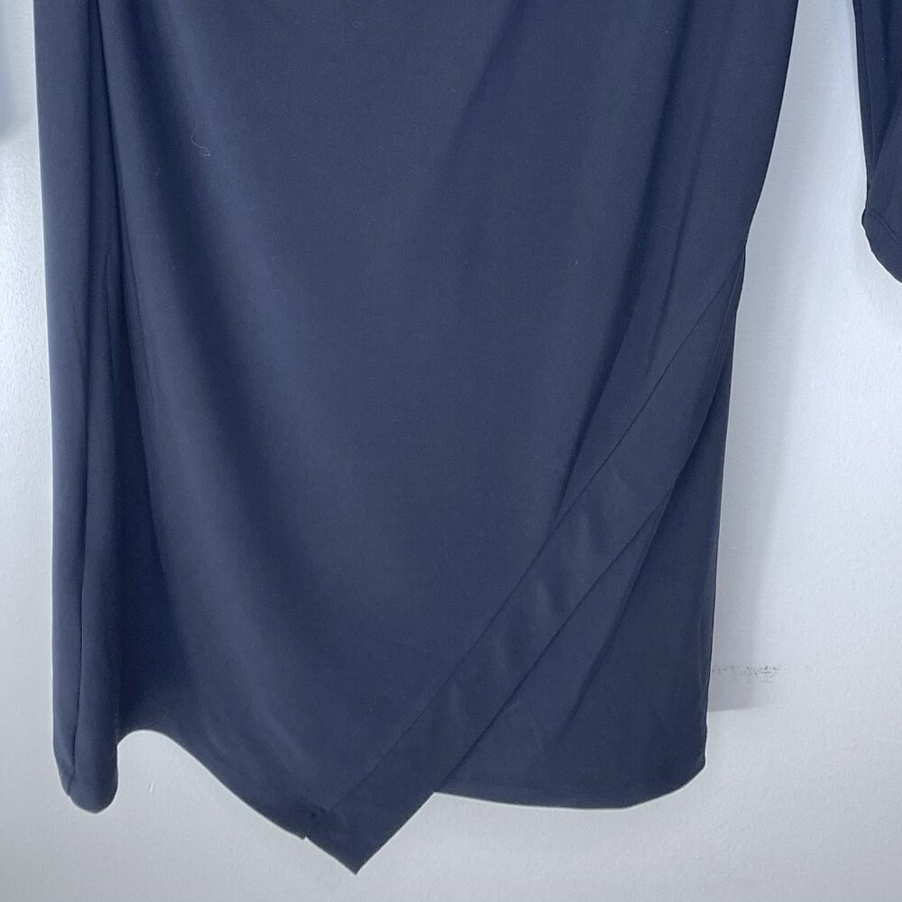 Tommy Hilfiger - Navy, swoop neck, midi, stretchy dress, Size L - Picture 4 of 9